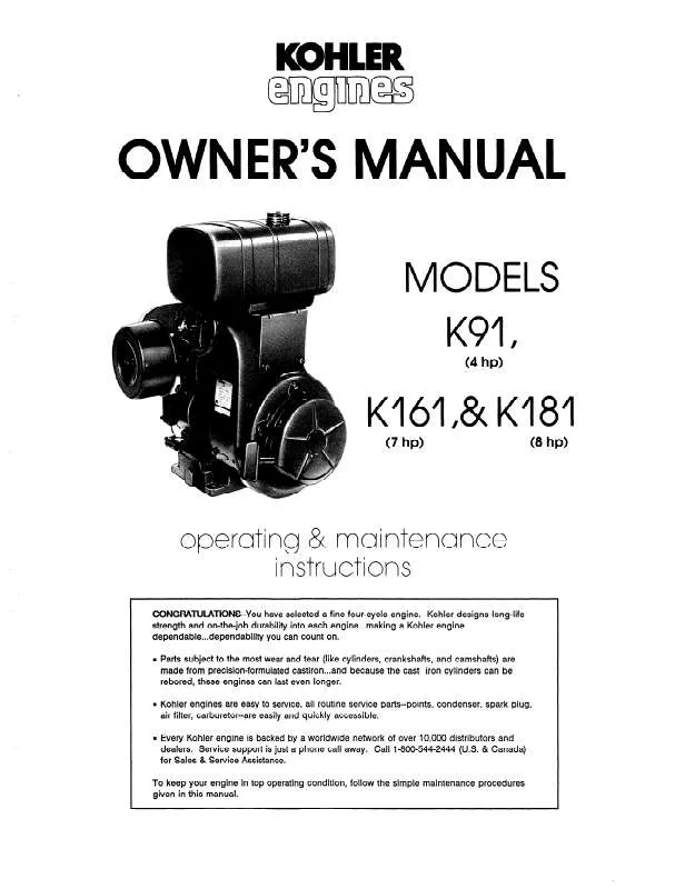 Mode d'emploi KOHLER K181