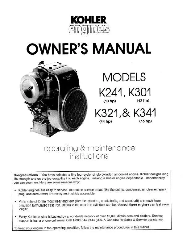 Mode d'emploi KOHLER K321