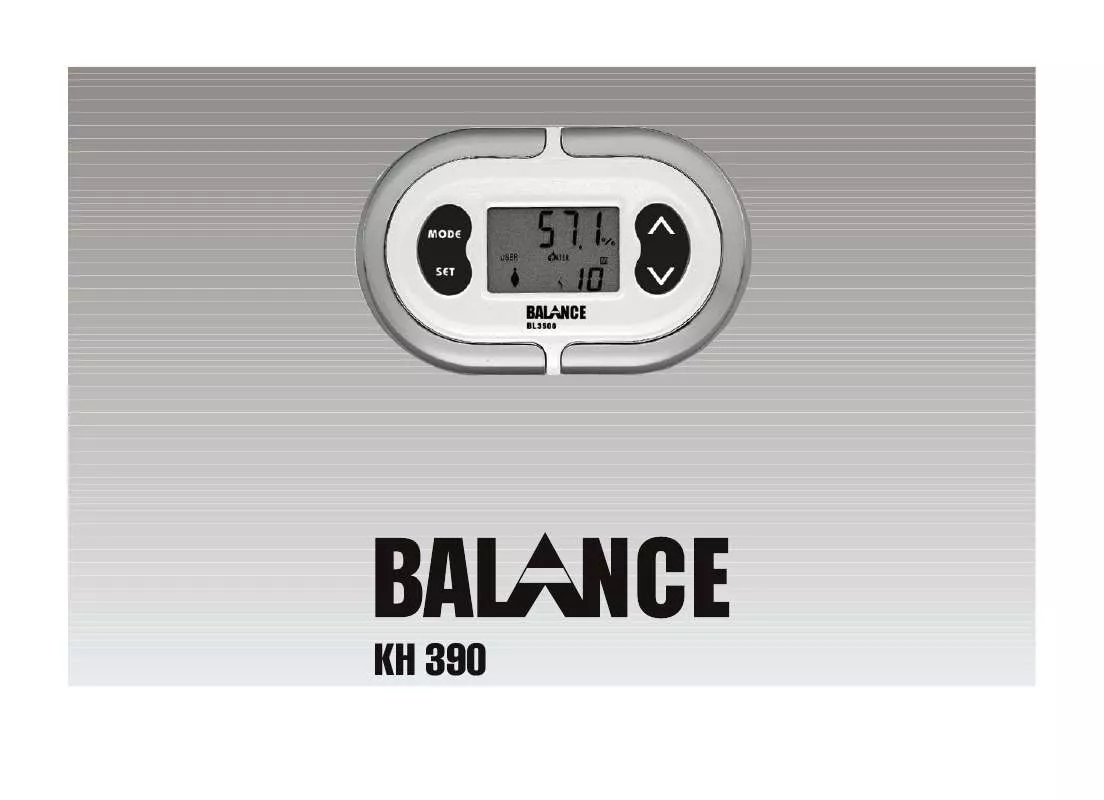 Mode d'emploi KOMPERNASS BALANCE KH 390 BODY FAT AND WATER LEVEL ANALYZER