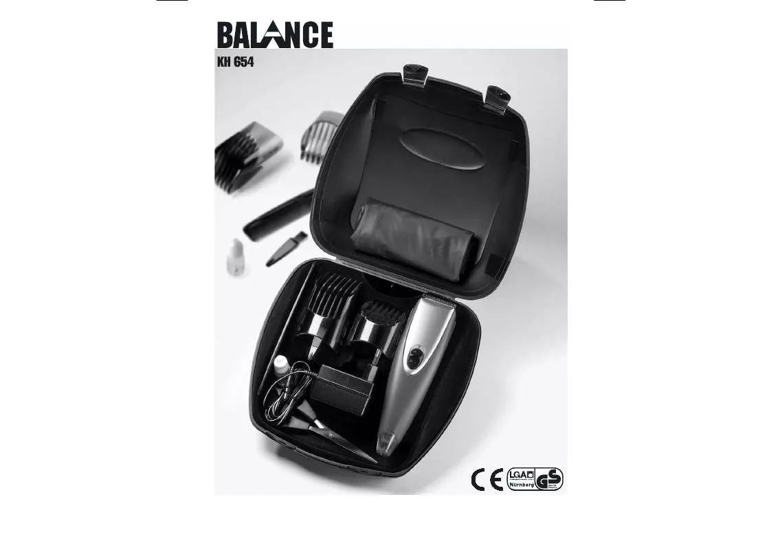 Mode d'emploi KOMPERNASS BALANCE KH 654 HAIR CLIPPER