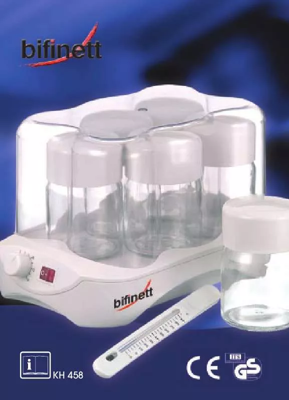 Mode d'emploi KOMPERNASS BIFINETT KH 458 YOGHURT MAKER