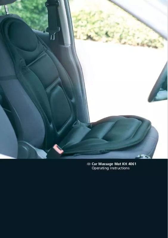 Mode d'emploi KOMPERNASS KH 4061 CAR MASSAGE MAT