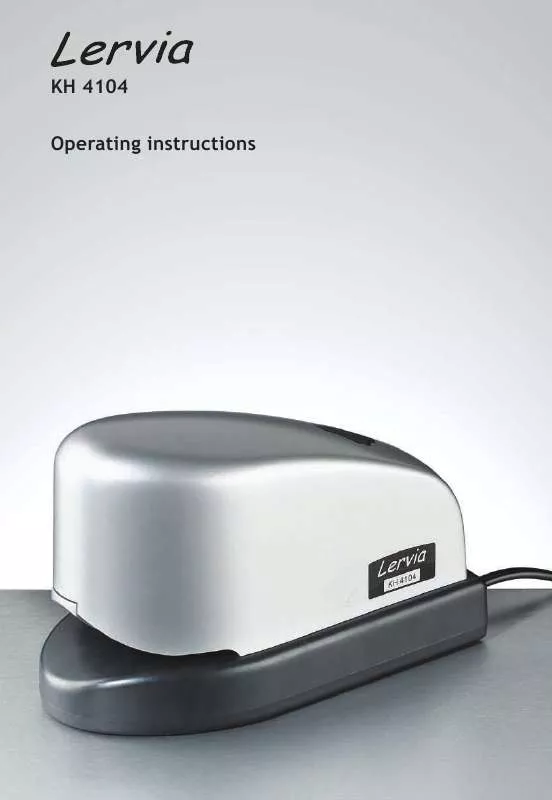 Mode d'emploi KOMPERNASS LERVIA KH 4104 ELECTRIC OFFICE-STAPLER