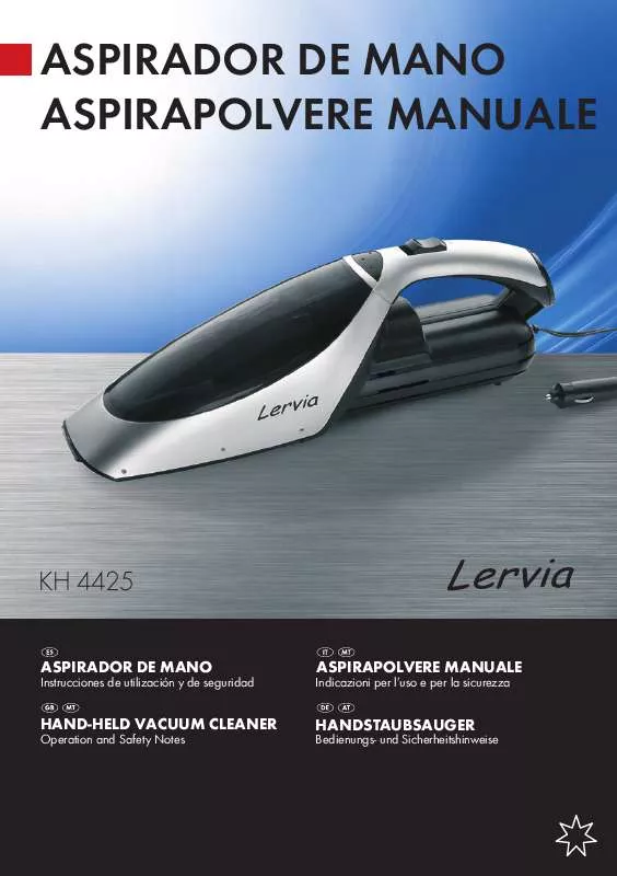 Mode d'emploi KOMPERNASS LERVIA KH 4425 HAND-HELD VACUUM CLEANER