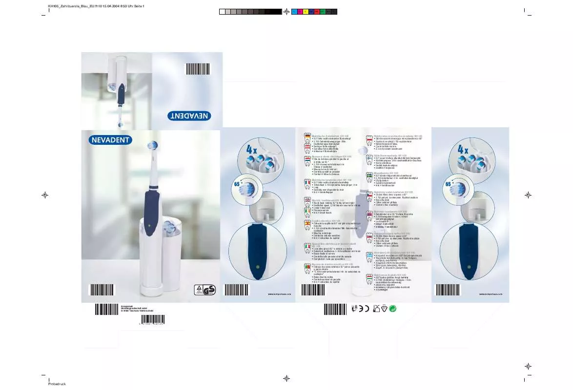 Mode d'emploi KOMPERNASS NEVADENT KH 105 ELECTRIC TOOTHBRUSH