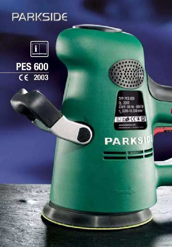 Mode d'emploi KOMPERNASS PARKSIDE PES 600-KH 3120 RANDOM ORBITAL SANDER