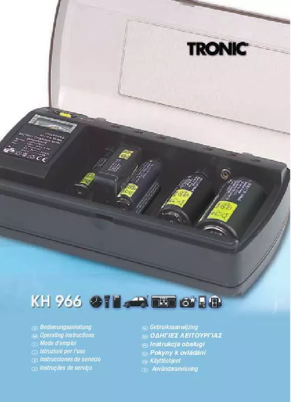 Mode d'emploi KOMPERNASS TRONIC KH 966 UNIVERSAL BATTERY CHARGER