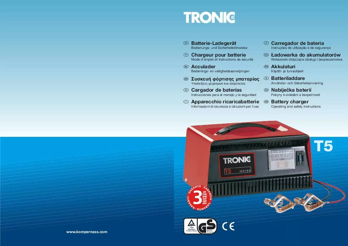 Mode d'emploi KOMPERNASS TRONIC T5 BATTERY CHARGER