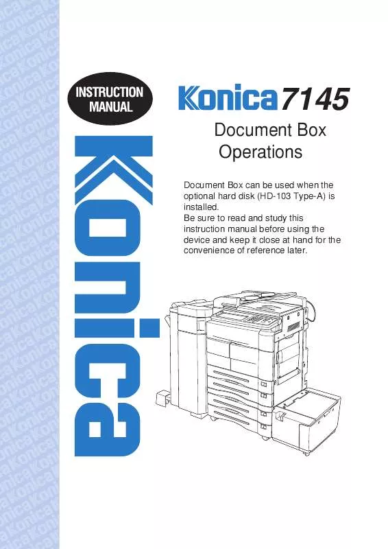 Mode d'emploi KONICA MINOLTA 7145 DOCUMENT BOX