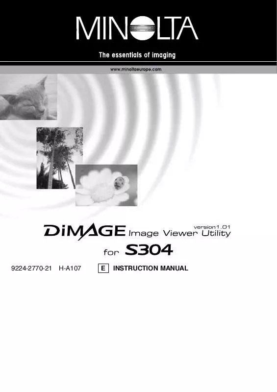 Mode d'emploi KONICA MINOLTA DIMAGE IMAGE VIEWER UTILITY FOR DIMAGE S304