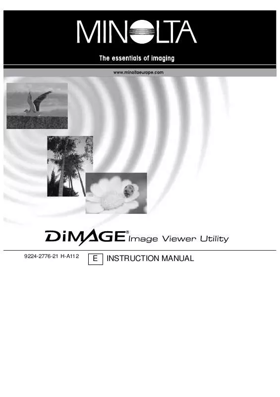 Mode d'emploi KONICA MINOLTA DIMAGE IMAGE VIEWER UTILITY FOR DIMAGE S404