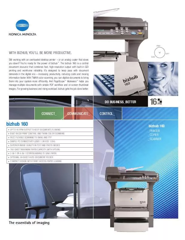 Mode d'emploi KONICA BIZHUB 160