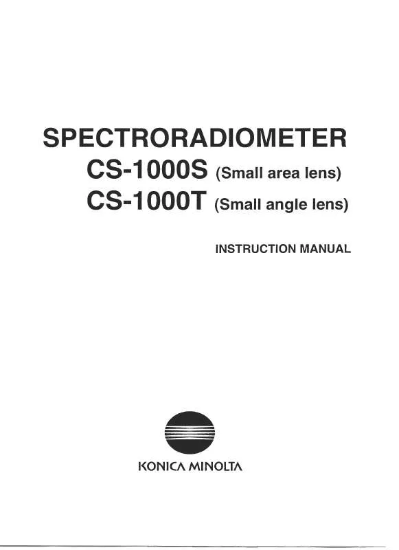 Mode d'emploi KONICA CS-1000S