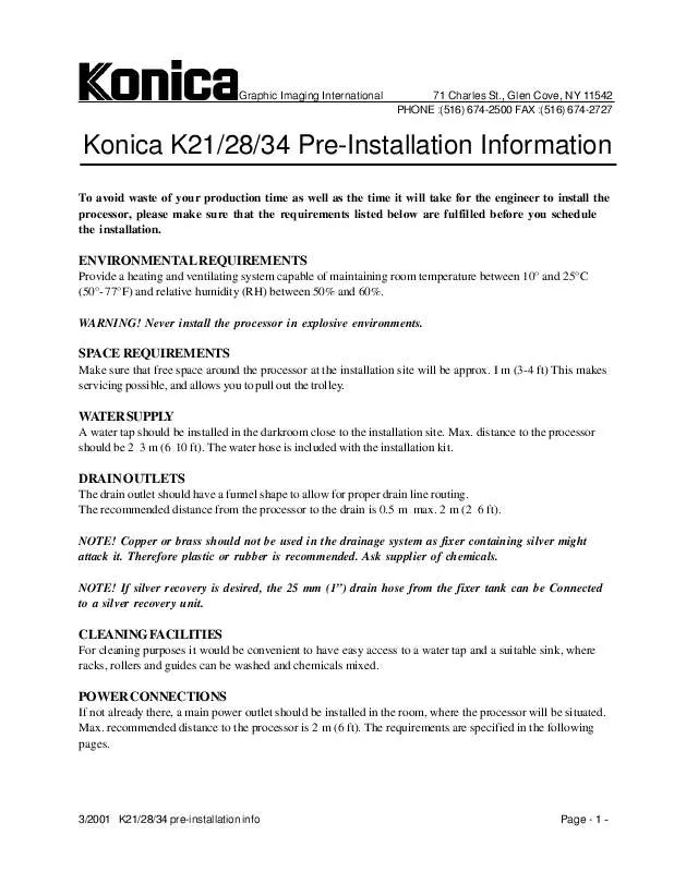 Mode d'emploi KONICA K34