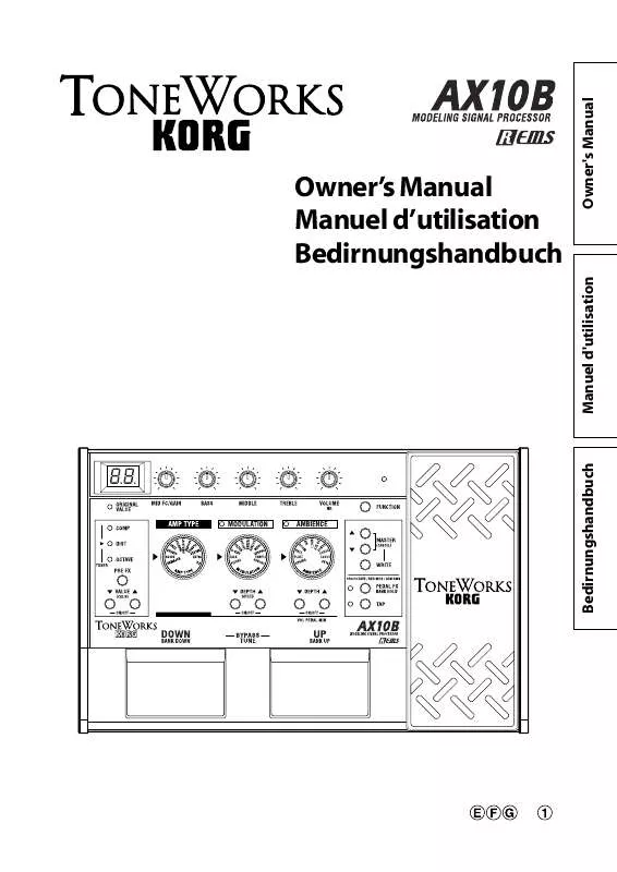 Mode d'emploi KORG AX10B