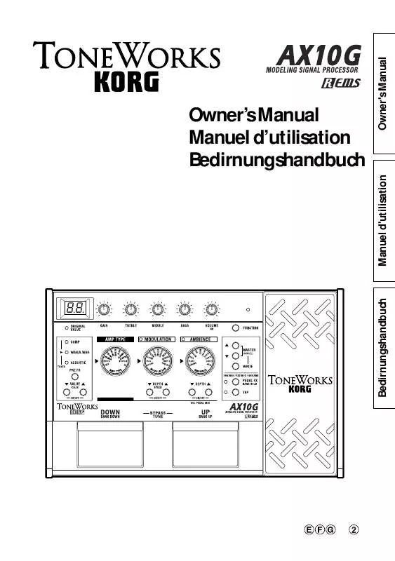 Mode d'emploi KORG AX10G