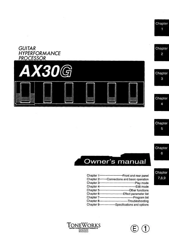 Mode d'emploi KORG AX30G