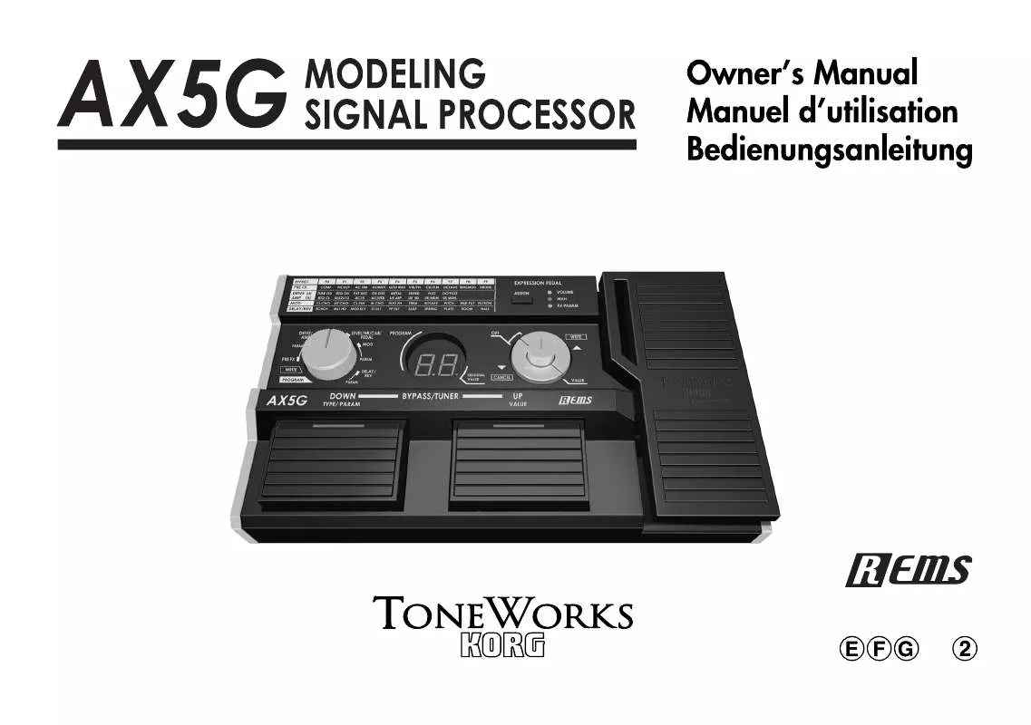 Mode d'emploi KORG AX5G