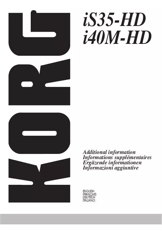 Mode d'emploi KORG I40M-HD