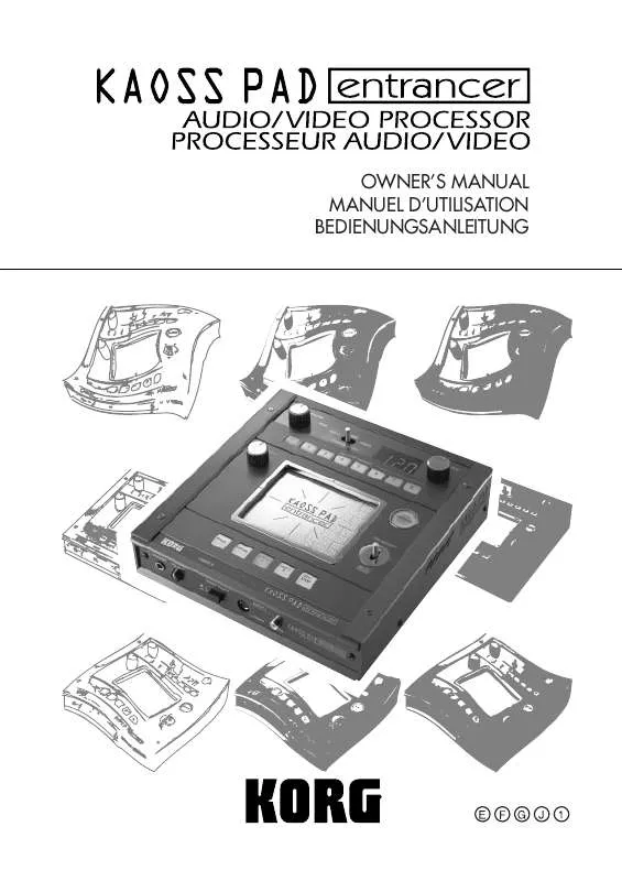 Mode d'emploi KORG KAOSS PAD ENTRANCER