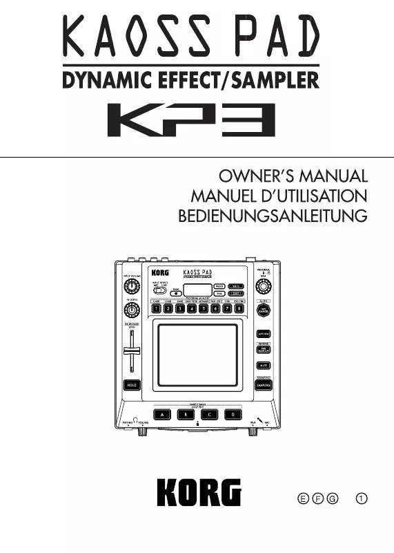 Mode d'emploi KORG KP3