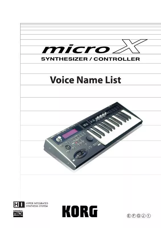 Mode d'emploi KORG MICRO X