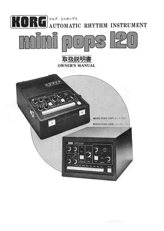 Mode d'emploi KORG MINI POPS 120