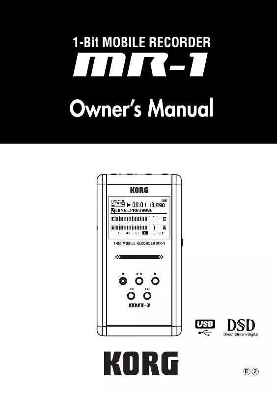 Mode d'emploi KORG MR-1