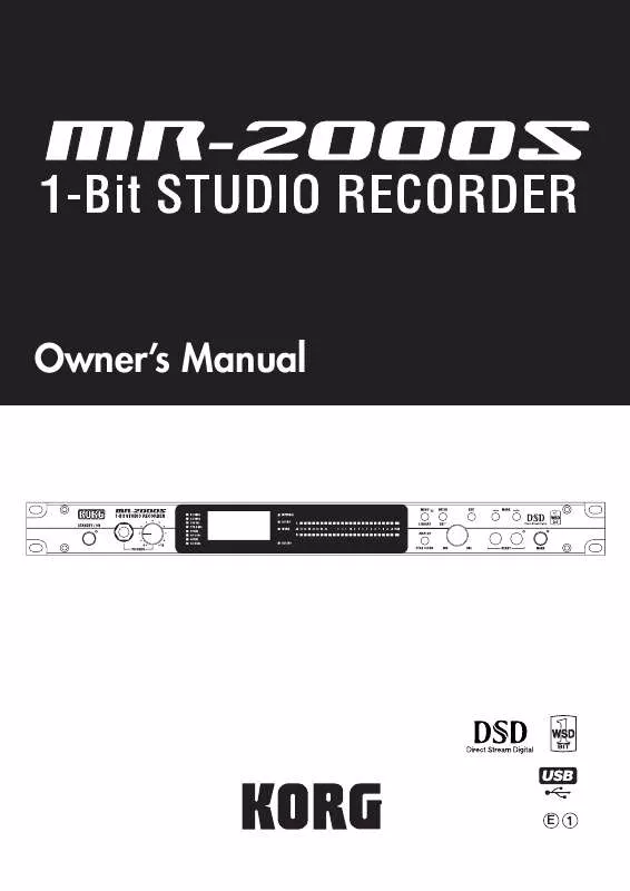 Mode d'emploi KORG MR-2000S