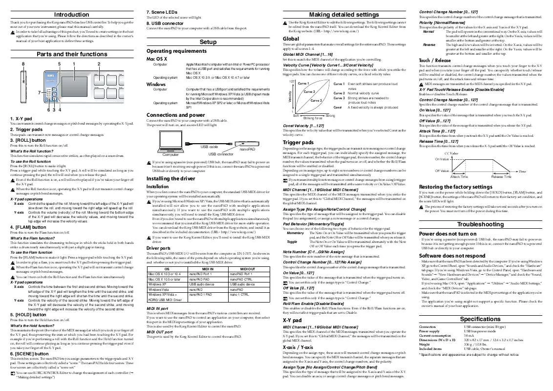 Mode d'emploi KORG NANOPAD