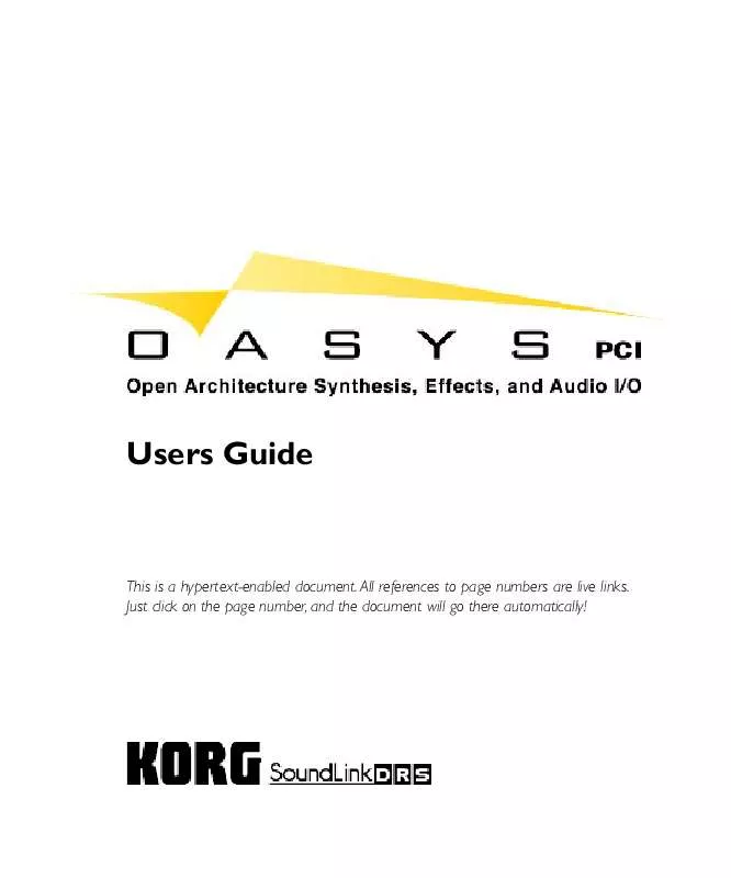 Mode d'emploi KORG OASYSPCI