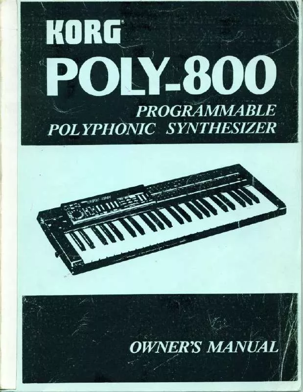 Mode d'emploi KORG POLY-800