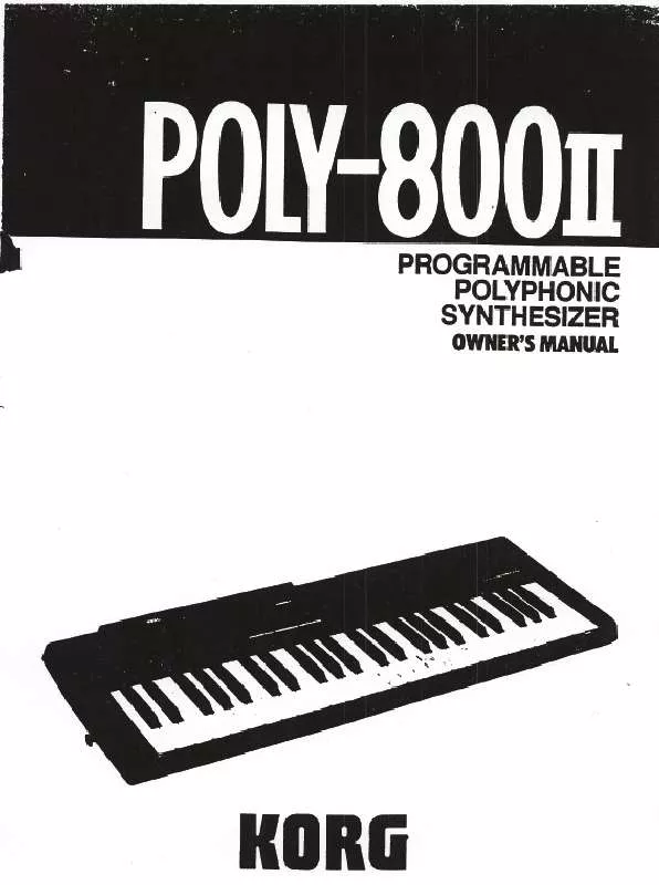 Mode d'emploi KORG POLY-800II