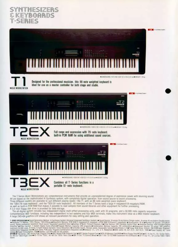 Mode d'emploi KORG T SERIES