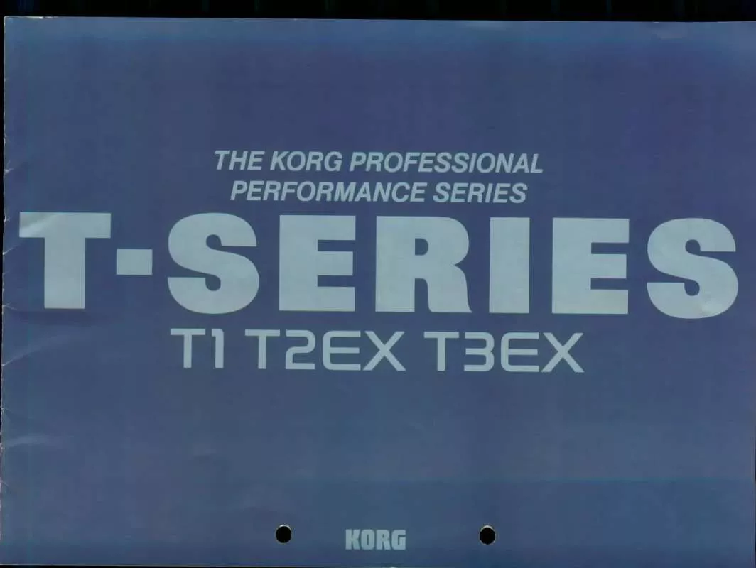 Mode d'emploi KORG T2EX