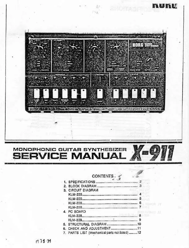 Mode d'emploi KORG X-911