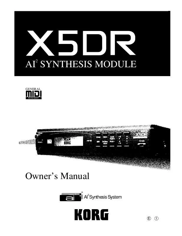 Mode d'emploi KORG X5DR