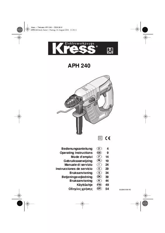 Mode d'emploi KRESS APH 240