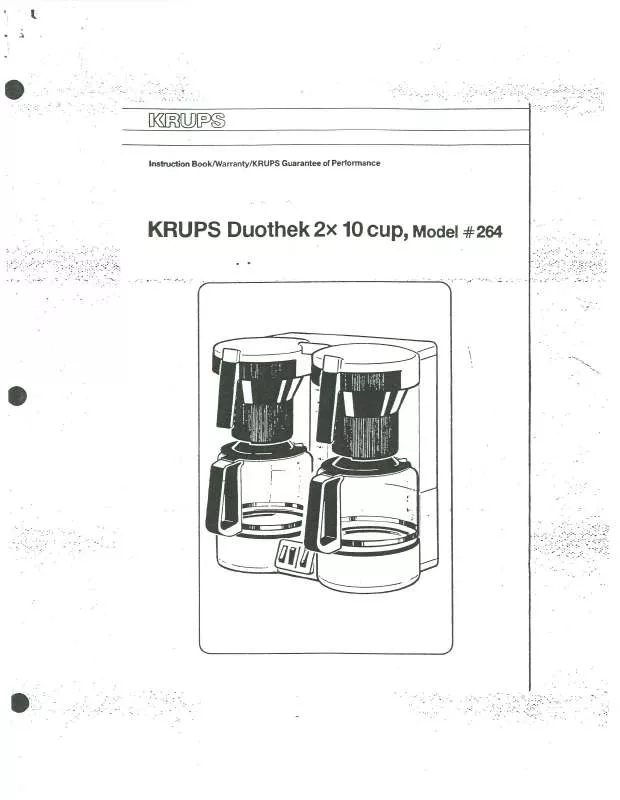 Mode d'emploi KRUPS DUOTHEK 2X10 CUP 264