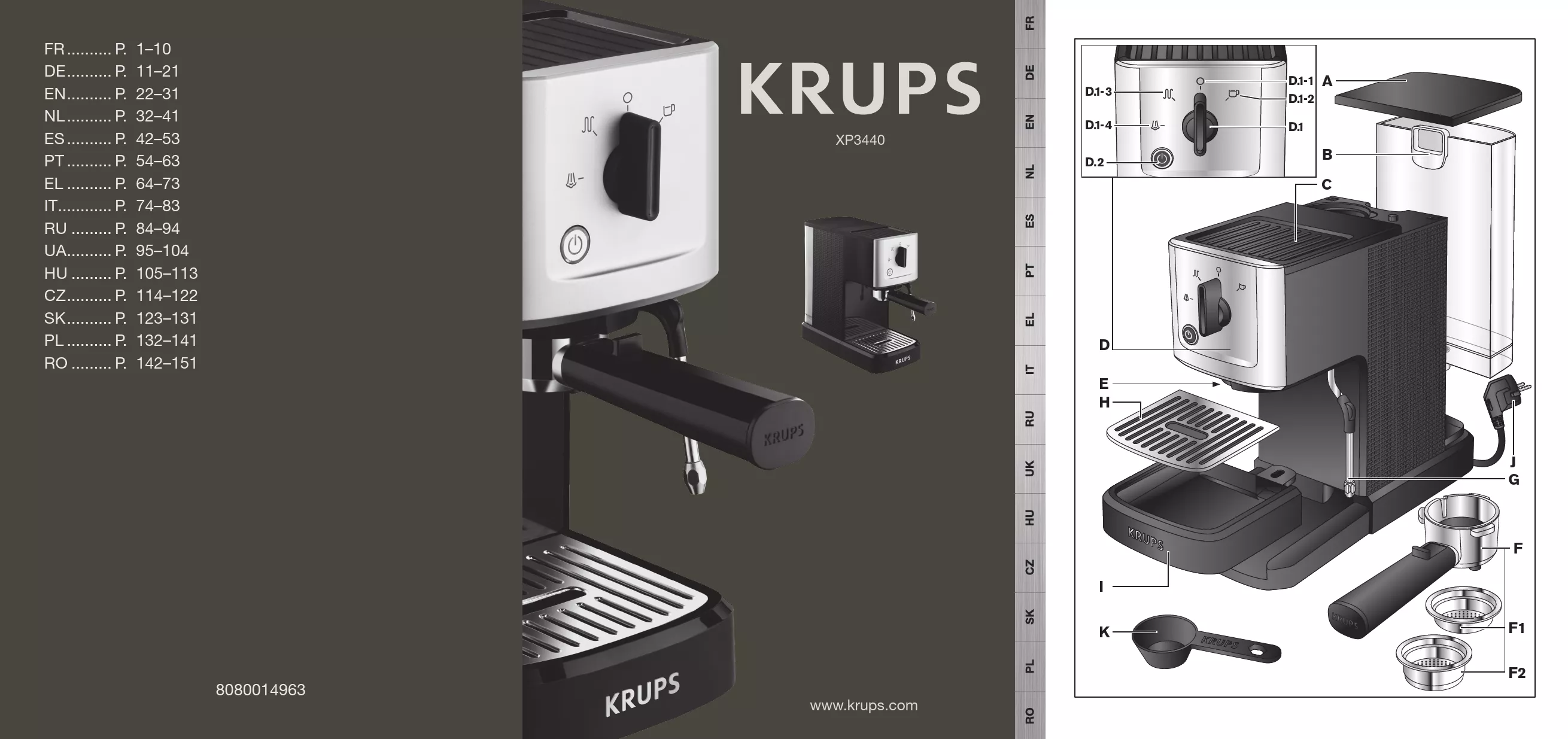 Mode d'emploi KRUPS XP3440