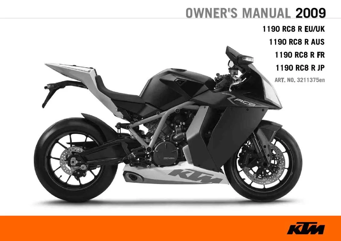 Mode d'emploi KTM 1190 RC8 R EU