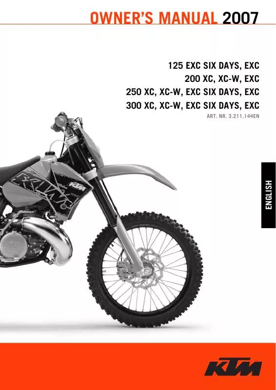 Mode d'emploi KTM 200 XC