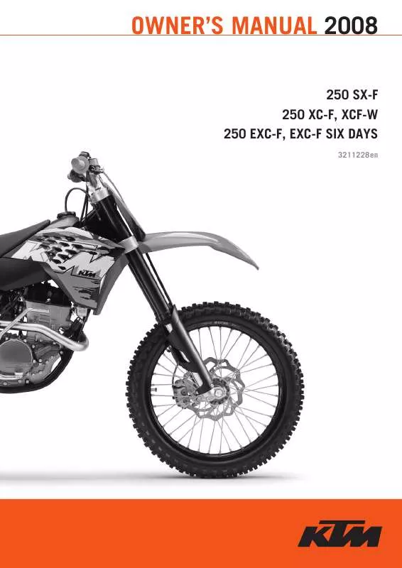 Mode d'emploi KTM 250 EXC-F SIX DAYS