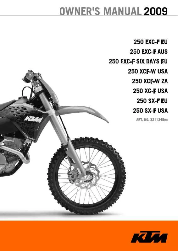 Mode d'emploi KTM 250 XC-F USA