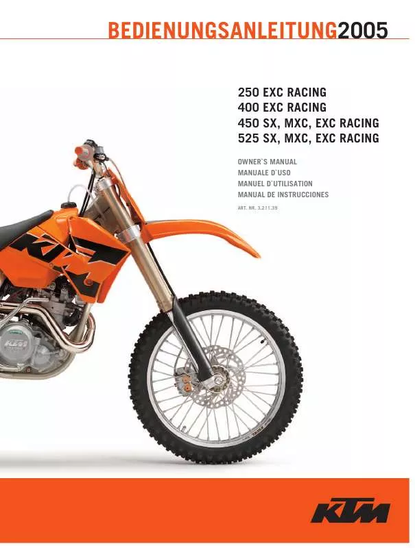 Mode d'emploi KTM 450 MXC