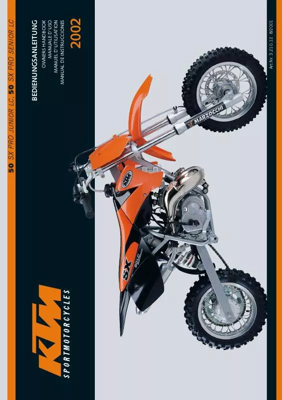 Mode d'emploi KTM 50 SX PRO JUNIOR LC