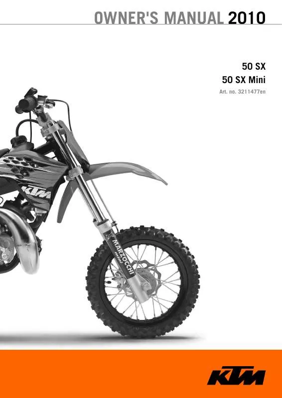 Mode d'emploi KTM 50 SX