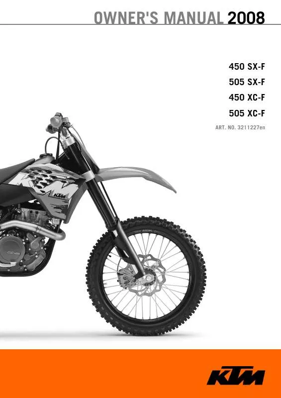 Mode d'emploi KTM 505 SX-F