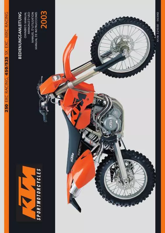 Mode d'emploi KTM 525 MXC RACING