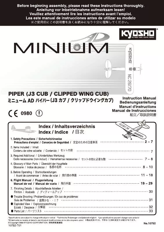 Mode d'emploi KYOSHO AD MINIUM PIPER